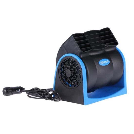 Bleu VORCOOL 12V Portable Mini Auto Voiture Climatiseur Turbo Ventilateur De Refroidissement Super Silencieux Silencieux Ventilateur 2-Vitesse Réglable Ventilateur dair De Voiture sans Lames 