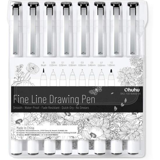 Set De 48 Stylos Peinture Acrylique Ohuhu – Pointes Fines Et Réversibles (biseau/ronde), Pour Rochers, Bois, Verre, Etc. - 7