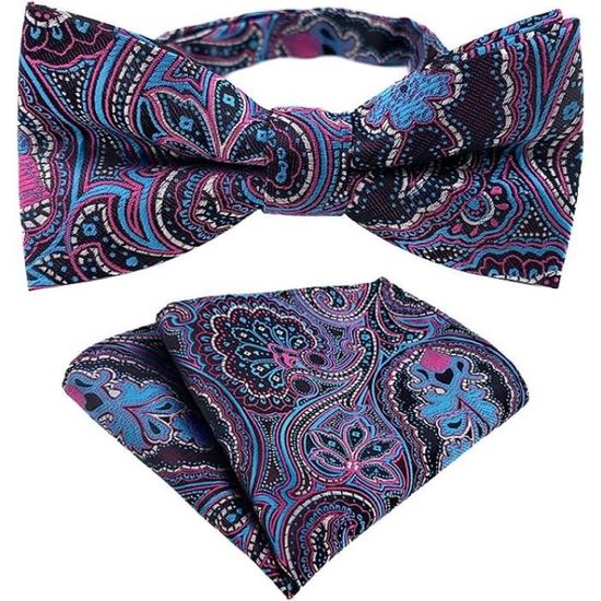 HISDERN Noeud Papillon Homme Bourgogne Reglable Noeud Papillon avec