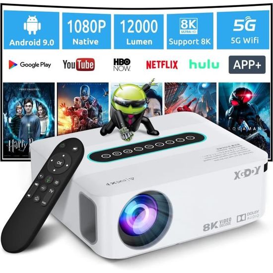 Vidéoprojecteur 4K, Bluetooth Projecteur 1080P Natif, Y6