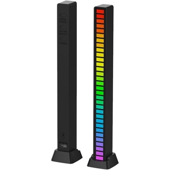 Barre Lumineuse RGB Domybest 32 LED - Synchronisée Musique, Commande Vocale, USB/batterie, Pour Ambiance