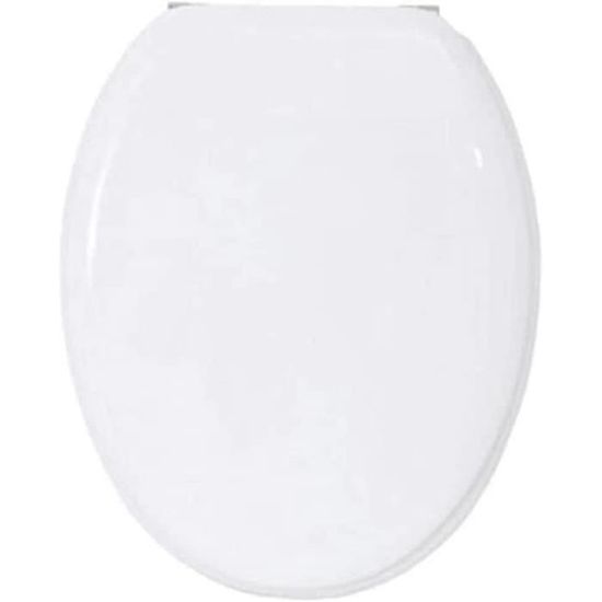 Abattant WC MSV En MDF Blanc - Charnières Incluses, Design Simple Et Pratique