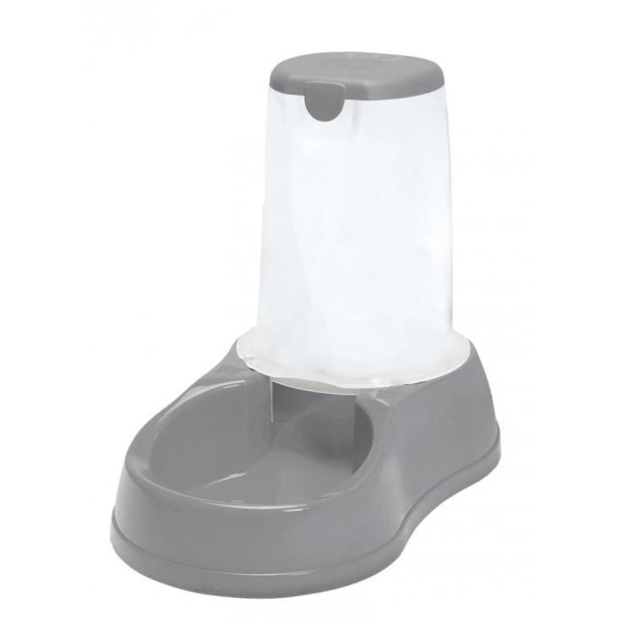 Distributeur de croquettes 3.5 kg, gris en plastique, pour chien ou chat