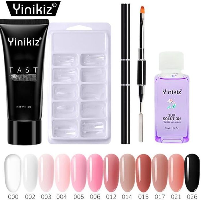 Poly Gel Extension Nail Art kit Starter Acrylique UV LED Polygel Slip Solution 4pcs set transparent