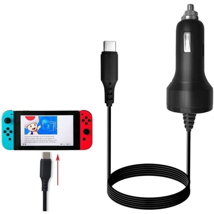 Chargeur Voiture Allume Cigare pour Nintendo Switch 5V / 2.4A USB Type-C