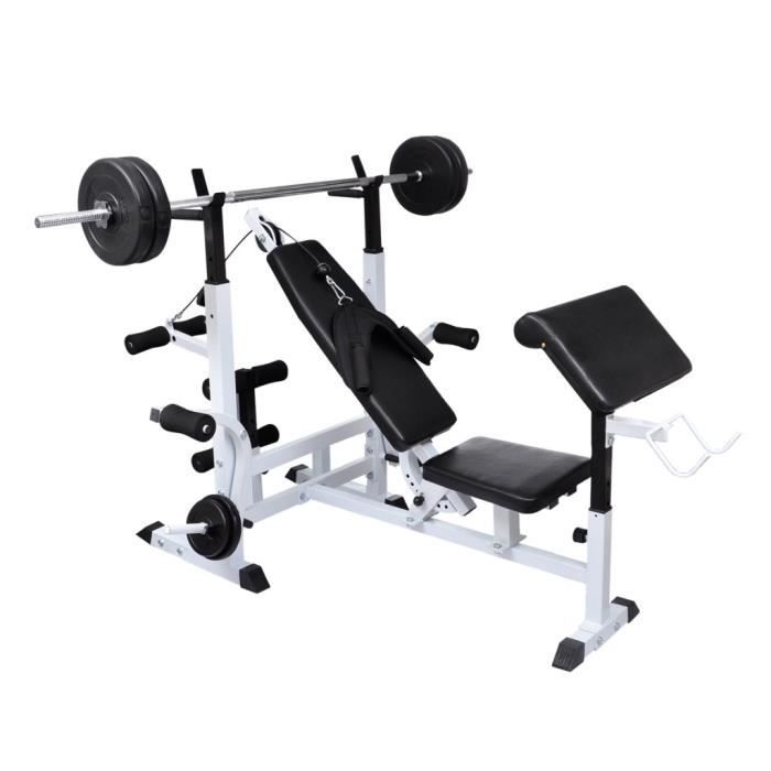 Machines d'halterophilie Banc de musculation universel avec support pour haltere