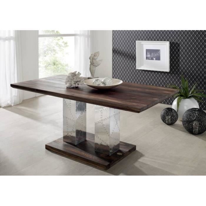 Table à manger 200x100cm - Bois massif de palissandre huilé - PURE SHEESHAM #422