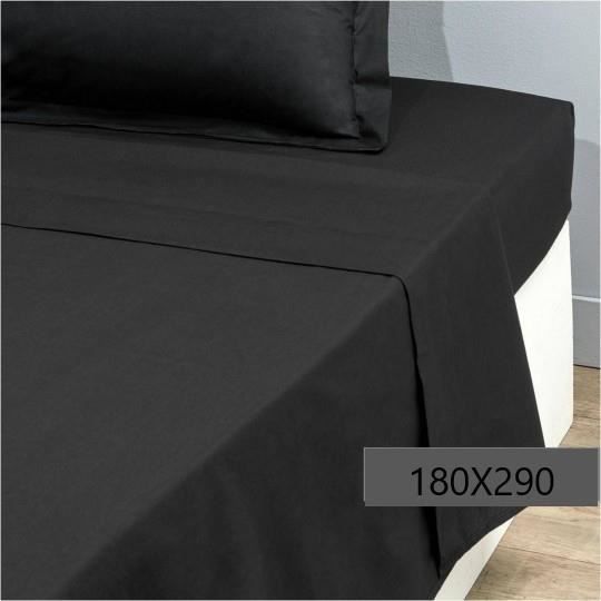 DRAP PLAT 240-300 NOIR COTON PREMIUM