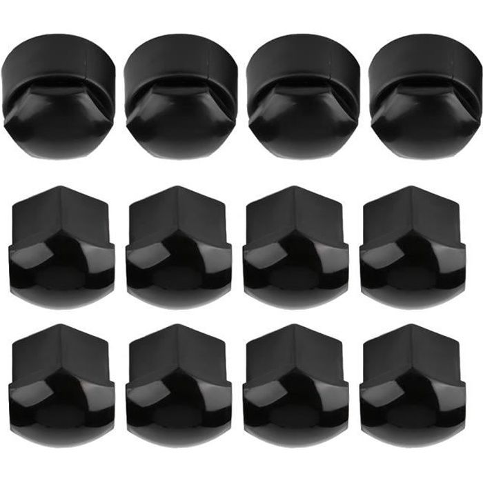 Tbest Cache-écrou de roue 17mm 20 pcs 17mm Capuchons de Protection Couvercle d'Écrou de Roue Voiture pour Audi Noir