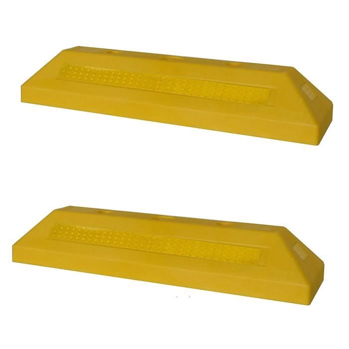 PWS-32Yx2 Borne d'arrêt de stationnement en plastique pour parkings publics, commerciaux et parkings privés, couleur jaune, dimen