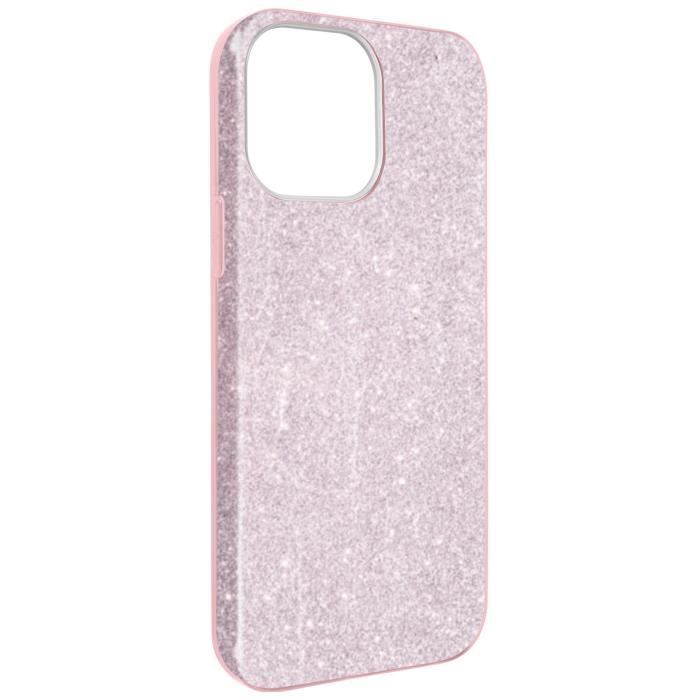 Coque iPhone 13 Paillette Amovible Silicone Semi-rigide rose Rose