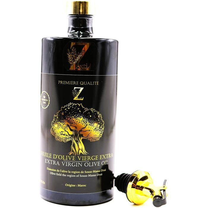 Huile D Olive - Vierge Extra Du Maroc Première Pression À Froid (700 Ml) Zéro Résidu Pesticides +