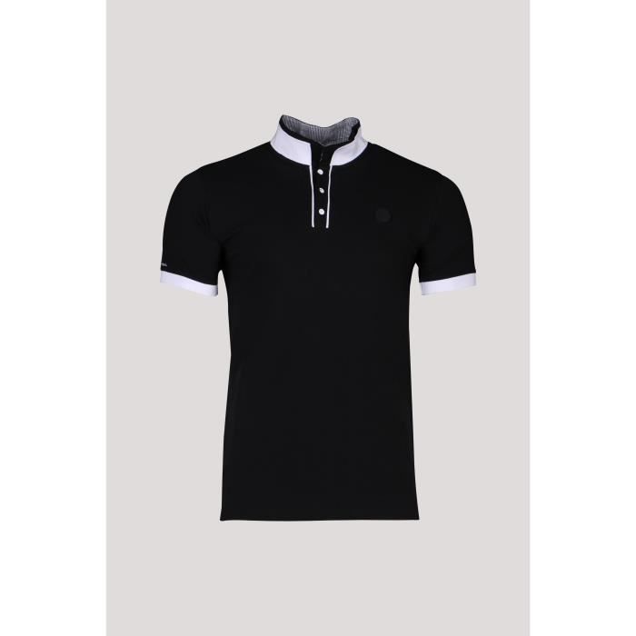 Polo uni à col imprimé