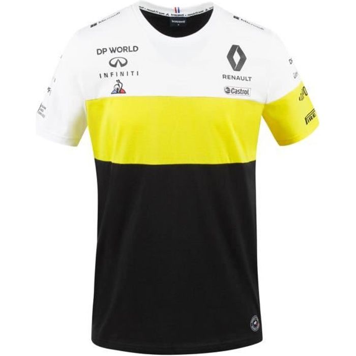 T-shirt Le Coq Sportif Renault Pilote noir / jaune / blanc homme