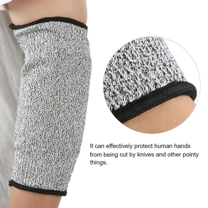 1 paire de bras de sécurité de protection HPPE anti-abrasion anti-coupure à manches longues gants de travail-SHC