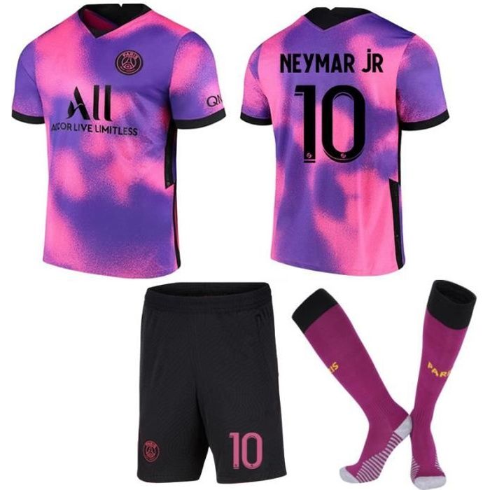2021 Paris Jersey Three Away Rose Violet Football Maillot No. 10 Neymar Adulte Enfants Costume