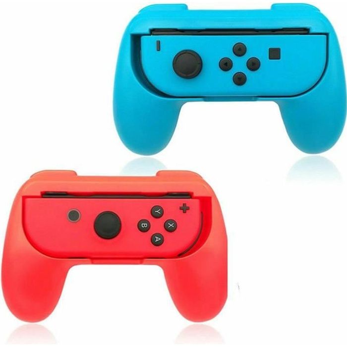 EBAZAR POIGNEES x2 bleu + rouge Compatible Nintendo Switch Joy-Con Plus De Confort TWIN PACK x2 bleu + rouge