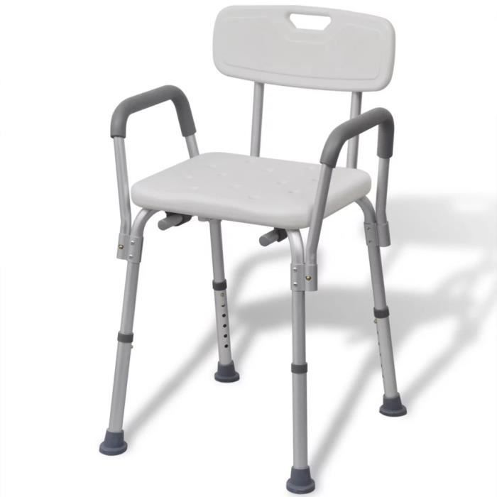 Chaise de douche Aluminium Blanc