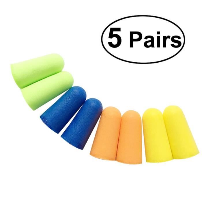 5 paires de mousse créative douce pratique utile bouchon d'oreille protecteur bouchons BOULES QUIES - BOUCHONS D'OREILLES