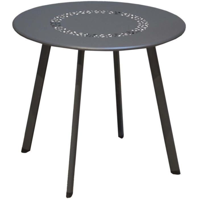 Table basse de jardin en métal Massai 50 cm Gris