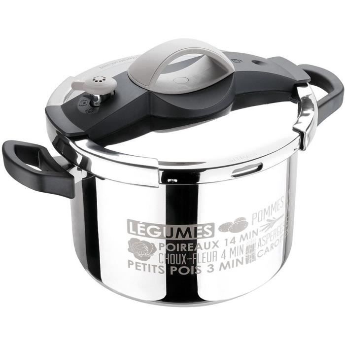 SITRAM - 711686 autocuiseur sitrapro inox 8l taupe + panier silicone + cuillere silicone grise induction