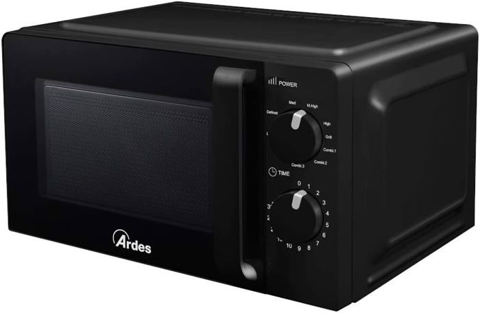 Four à Micro-ondes Daya 20 Litres - 5 Programmes, 700W, Décongélation, Commandes Mécaniques, Plateau Tournant 25.5 Cm, Design Noir - 12