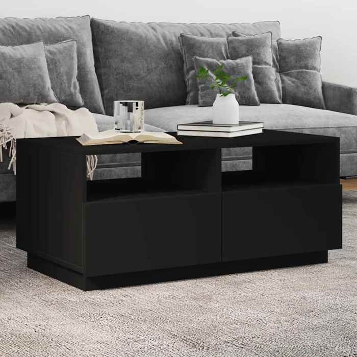 vidaXL Table Basse avec Lumières LED Bout de Canapé Table dAppoint Meuble de Salon Salle de Séjour Maison Intérieur 839834