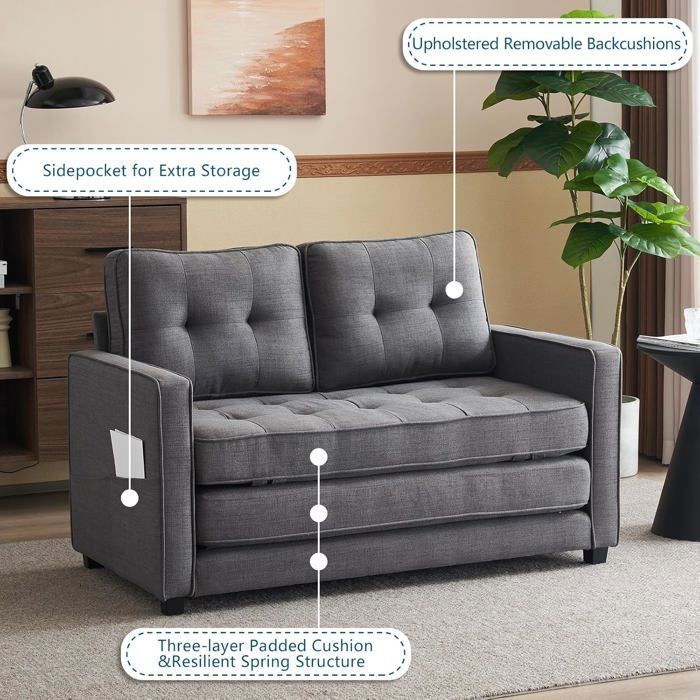 Fauteuil inclinable motorisé 2 places : Mora, tissu Enjoy, gris foncé - Emob | Emob