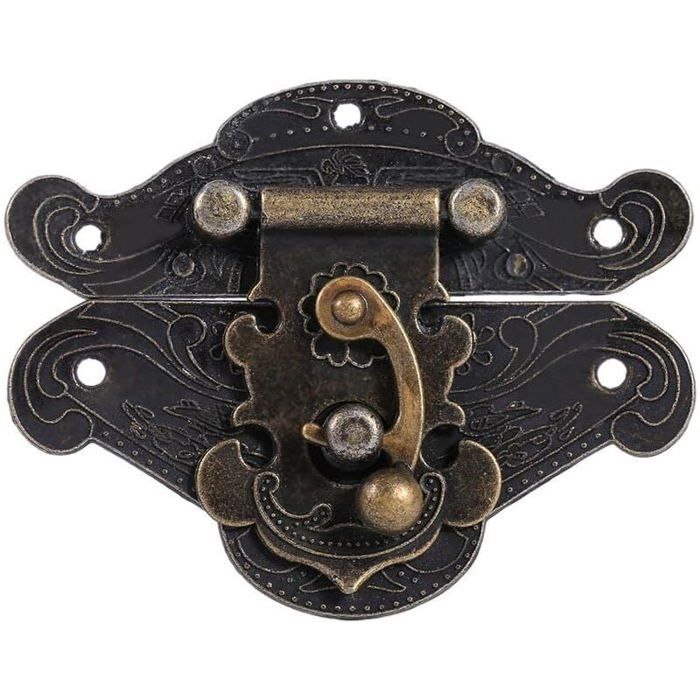 Loquet de meuble - PZCC - Moraillon - 82 cm - Bronze - Vintage avec vis Loquet de meuble - PZCC - Moraillon - 82 cm - Bronze - Vintage avec vis