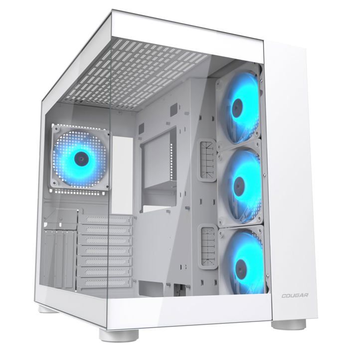 Boitier gaming – Cougar Gaming – FV150RGB – Blanc – Mini-ITX Micro-ATX et ATX – GPU 400 mm – ARGB – Jusqu’à neuf ventilateurs
