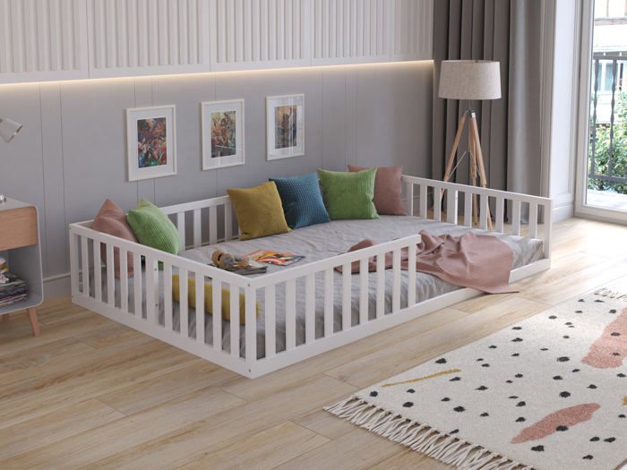 Need Sleep Lit Montessori Au Sol 70x140 Cm - Transformable 2 En 1 Avec Protection Anti-Chute
