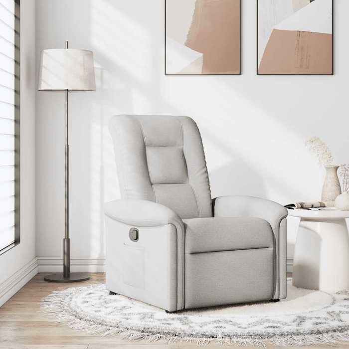 JUIN* Fauteuil réglable/relaxation Fauteuil inclinable gris nuage 100 % polyester Tissu F233327