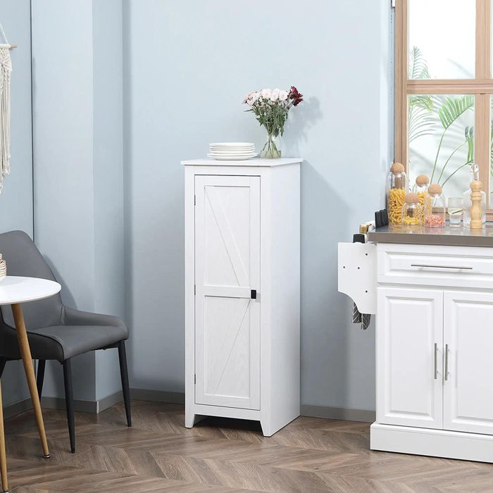 Armoire De Rangement Buffet cuisine 120 cm 3 étagères réglables style classique bois Blanc Armoire De Rangement Buffet cuisine 120 cm 3 étagères réglables style classique bois Blanc