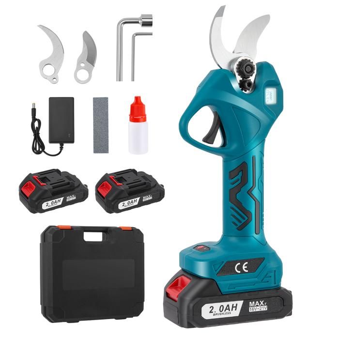 Sécateur électrique Sans Fil 30 Mm, Sécateur à Batterie 2 Vitesses Avec