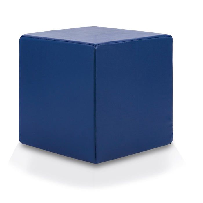 Pouf repose-pieds Block en simili cuir Déhoussable Pouf carré rembourré dintérieur Bleu E11 Ecopuf
