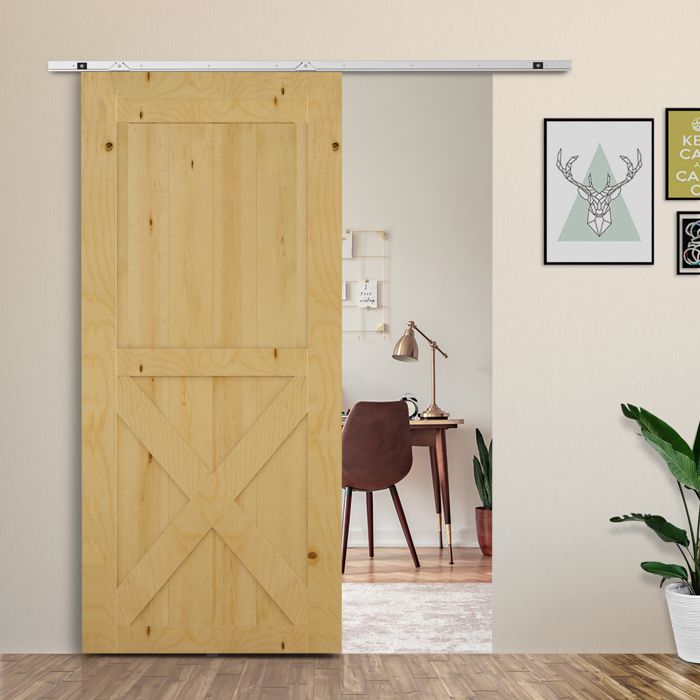 Kit complet porte coulissante 4 x 93 cm (p x l): rail roulettes visserie