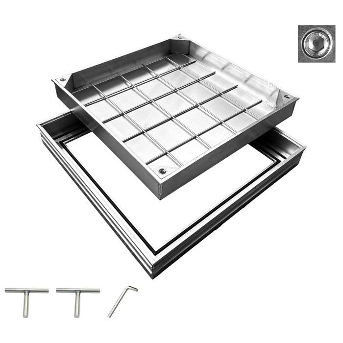 Couvercle de Regard Aluminium Couvercle Invisible 329x329mm A15 Étanche