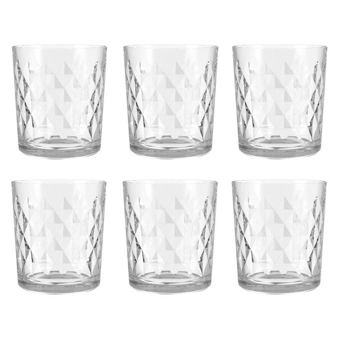 Lots de 6 gobelets en verres 265 cl Verres à eau martelés Tous usages