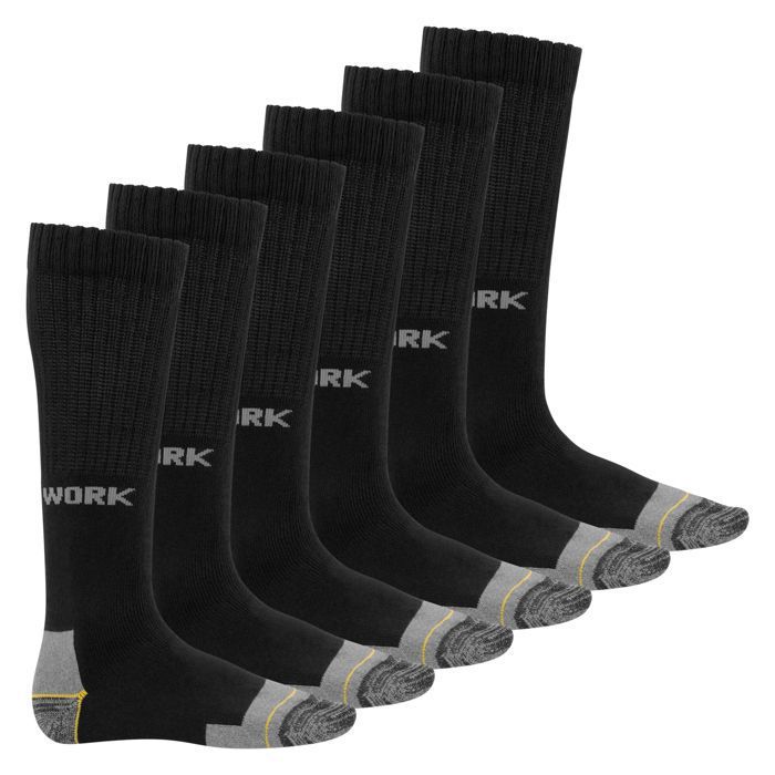 Chaussettes de travail et de loisirs - MT - Chaussettes hautes robustes - (6 paires) - Logo WORK