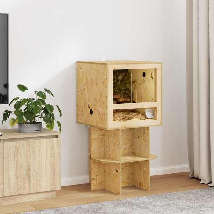Marron Terrarium Durable - Résistant aux rayures - Marron 50 x 50 x 50 cm OSB A2757