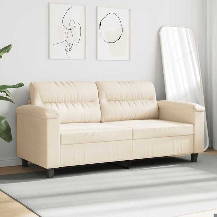 Beige SOFA - PHSH - Canapé avec 2 places - contemporain - Beige 140 cm tissu - microfibre C1848