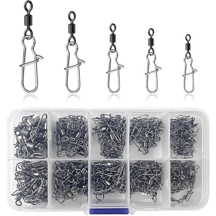 210 Pièces Emerillon Emerillon Rolling avec Snap Coastlock AnnSoudé Acier Inoxydable Émerillons Pêche