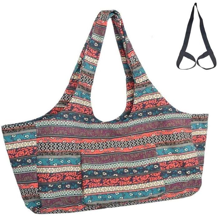 Sac pour tapis yoga avec poche grantaille et poche zippée sadapte à plupart des tailles tapis