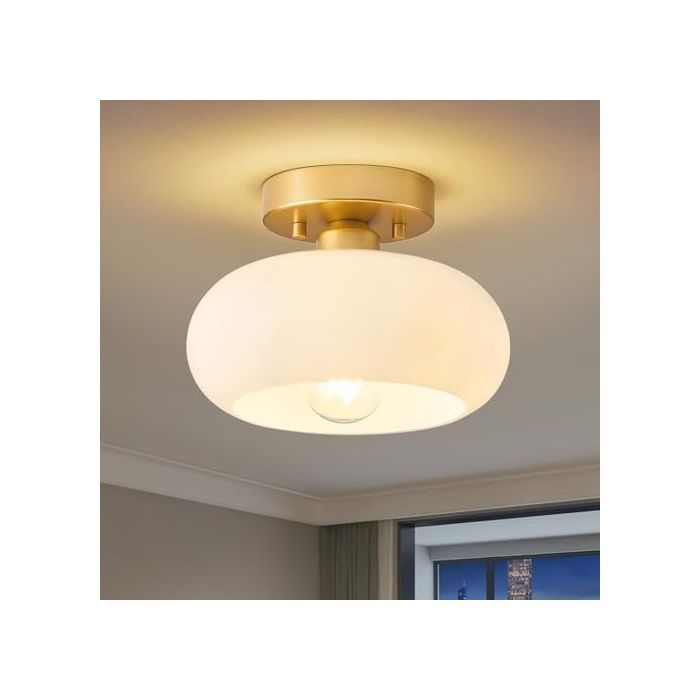 Lustre en Cristal Moderne Doré E27 Plafonnier Salon Luminaires Intérieur Ø22CM pour Couloir Chambre Salle à Doré 22 22 AMPOULE