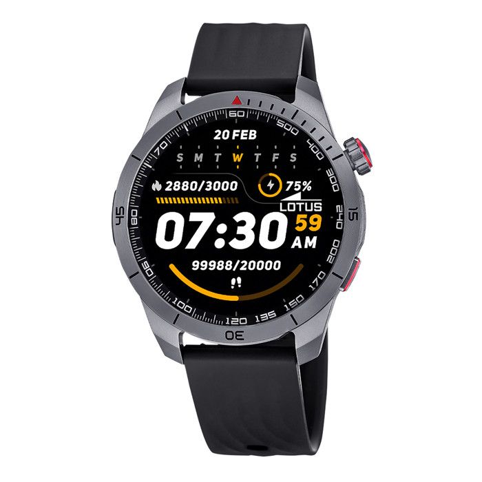 Montre connectée - LOTUS - SmarTime Paso X - Boîtier 48 5 mm - Écran AMOLED 1 43 - Bracelet silicone noir