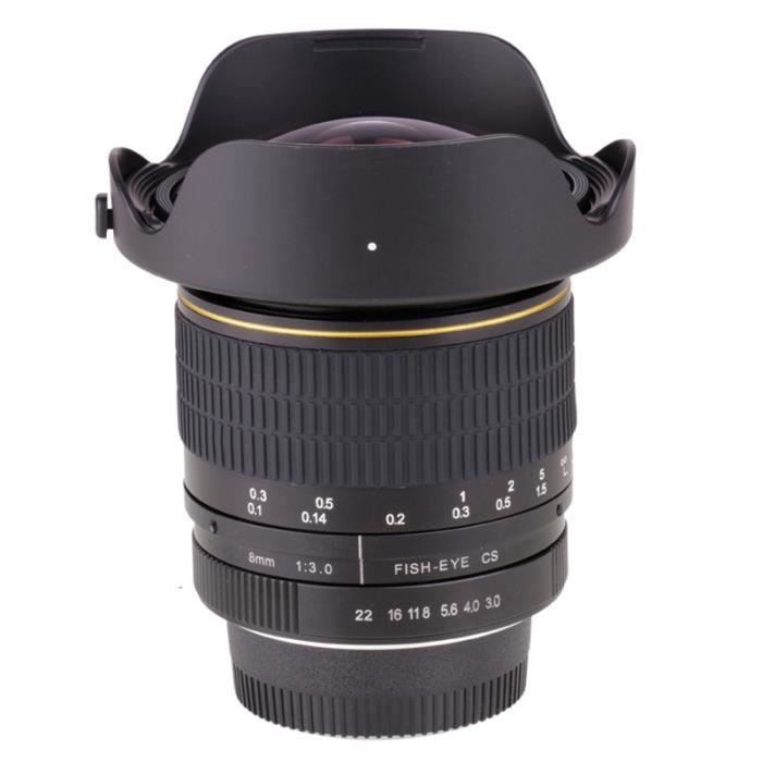Canon EFObjectif Fisheye Ultra grand Angle 8mm F3.0 pour appareil photo Nikon DSLR D3100 D3200
