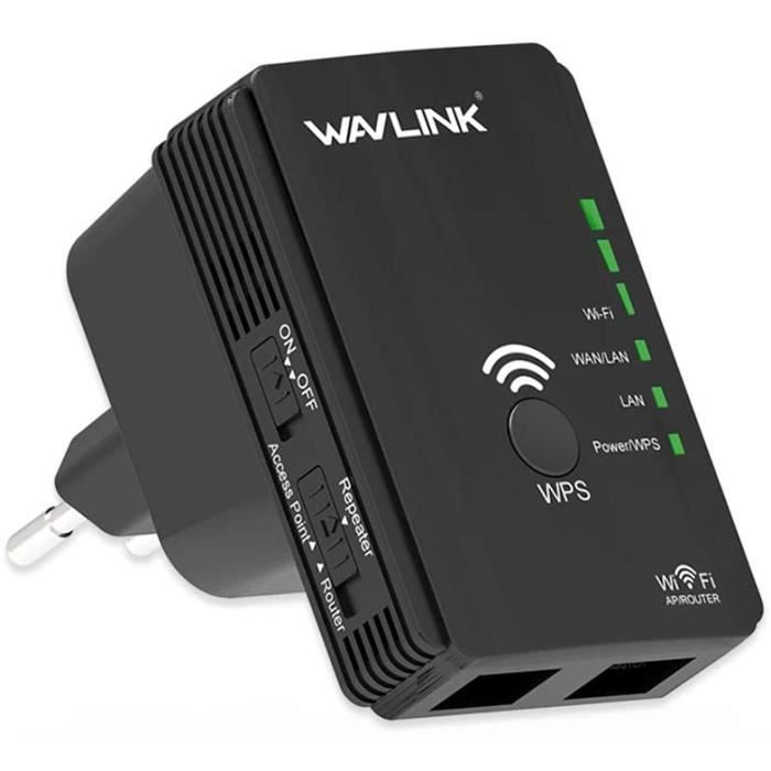 Répéteur WiFi 2,4 GHz (300 Mbps) et 5 GHz (433 Mbps) AC750 Dual Band WiFi Répéteur 2 x 100 Mbit