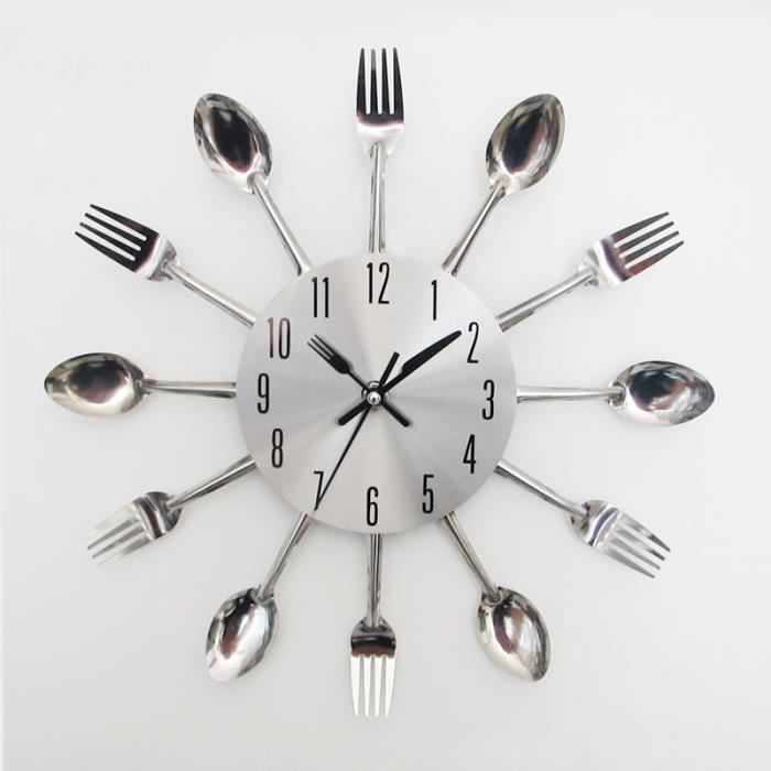 Modern Design ruban coutellerie ustensile de cuisine horloge murale cuillère à fourche horloge