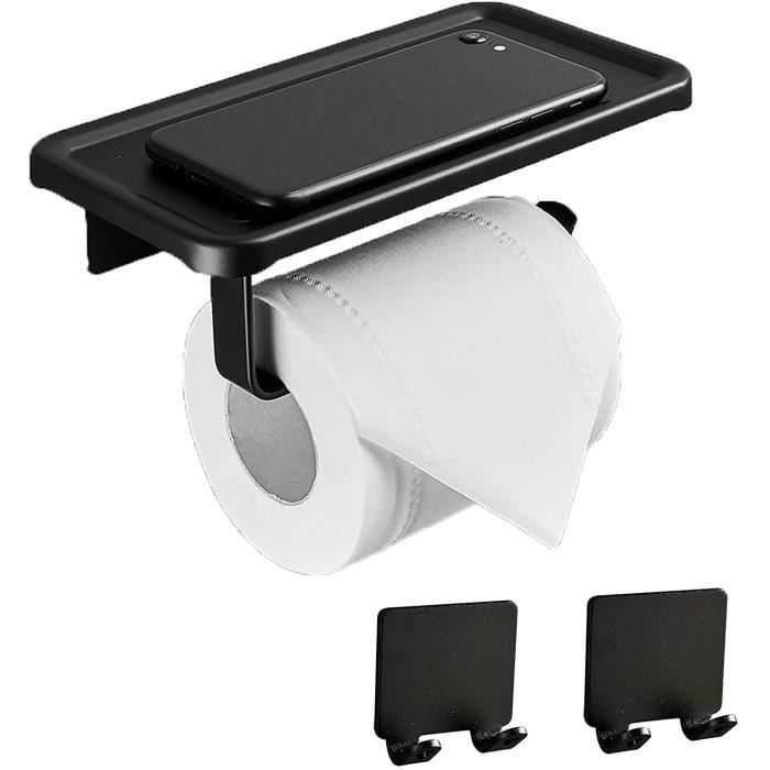 Porte-rouleau WC Avec Brosse Et étagère – Acier Inoxydable Noir – Pour Salle De Bain - 11