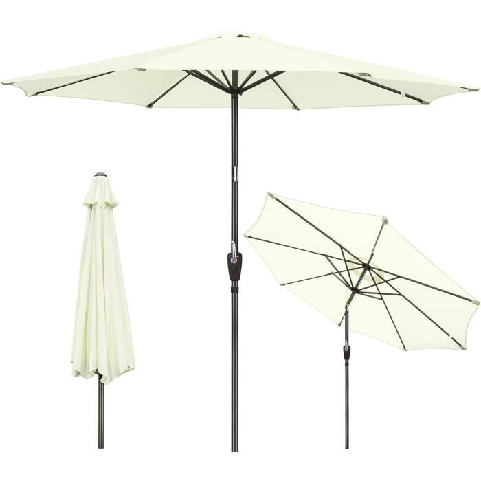 JEAREY Parasol De Patio De 2,3 M, Parasol De Table D'extérieur Avec 6